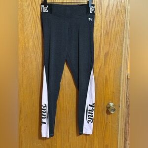 Victoria’s Secret PINK yoga leggings sz‎ small pink and grey
